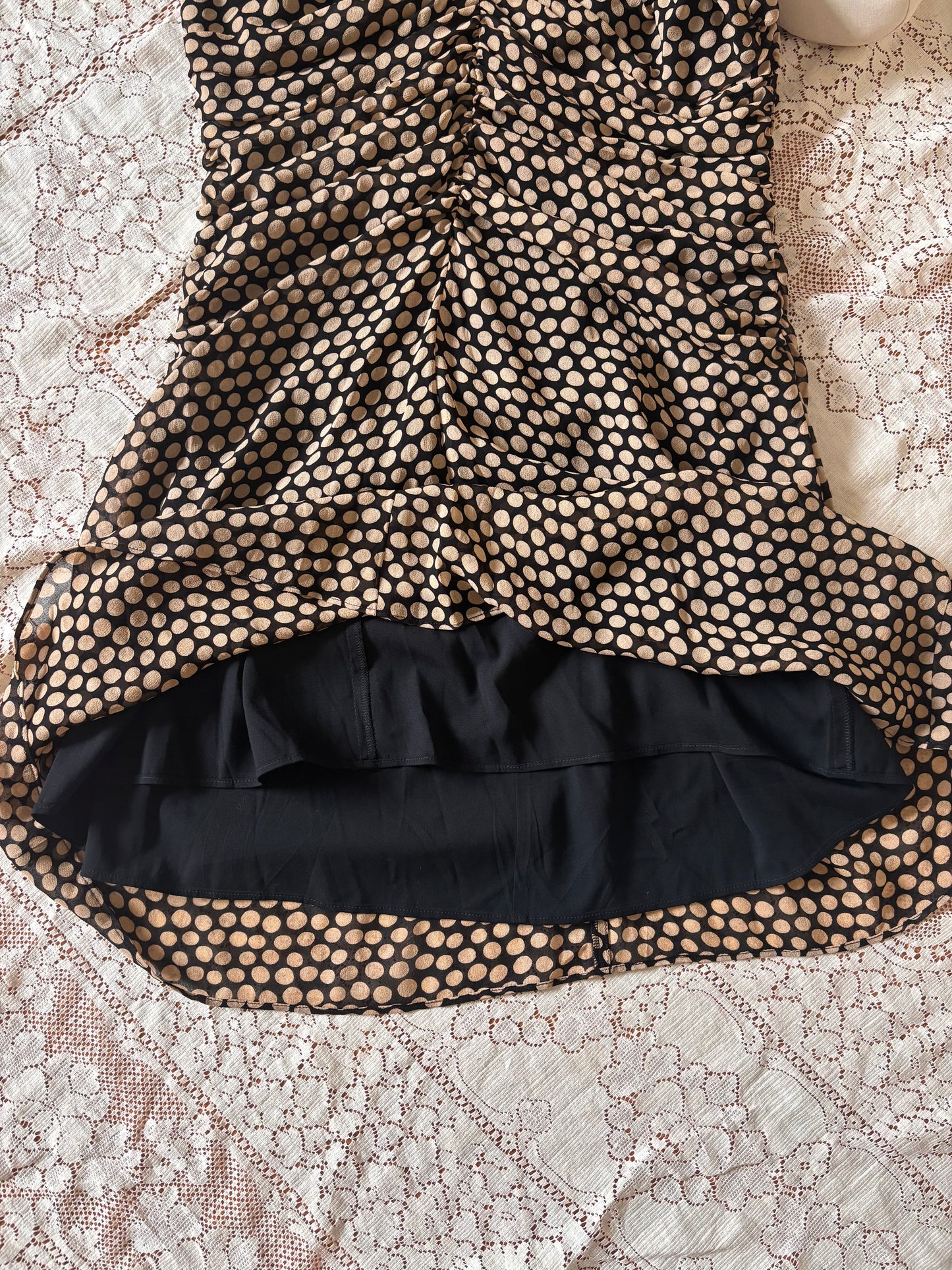 Banana Republic Georgette ruched polka dot dress