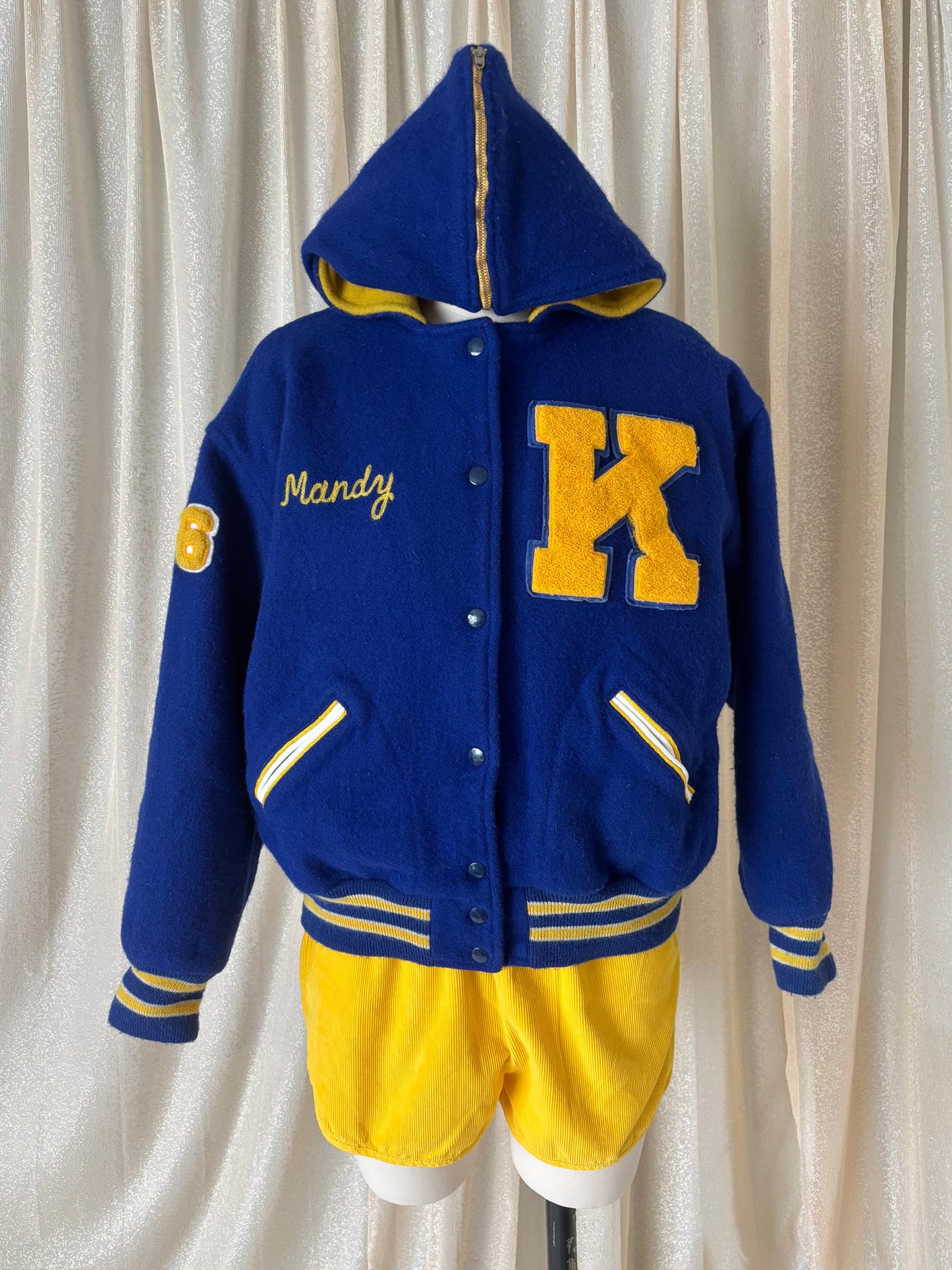 80s custom wool baseball patch varsity jacket
