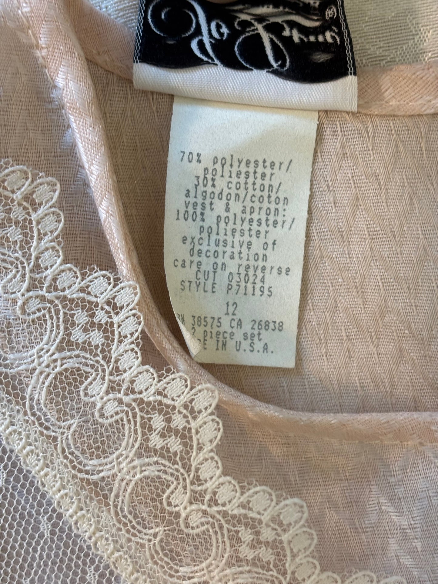 80s pale pink babydoll dress