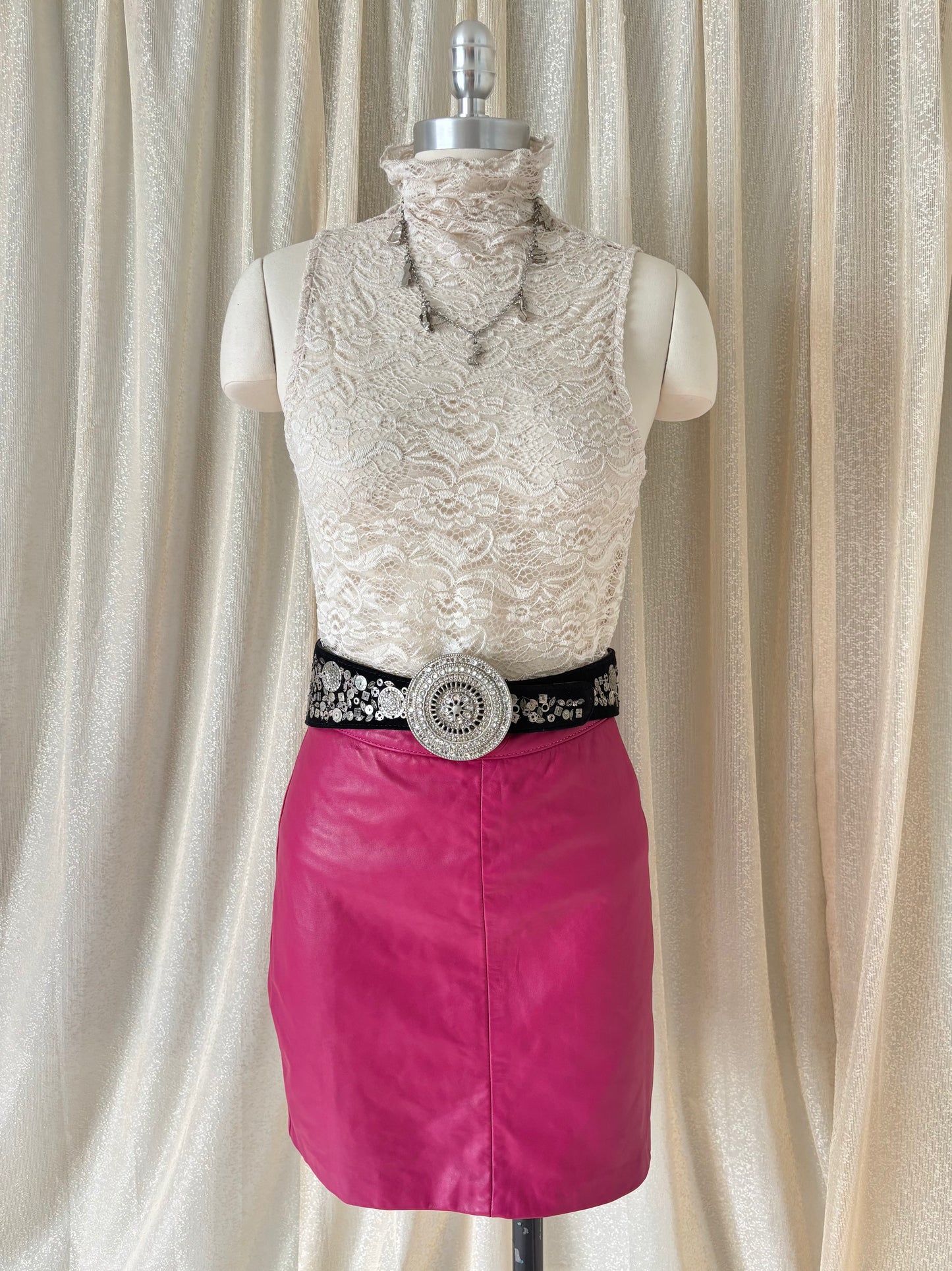 Vintage Chico's statement leather metal embellished belt