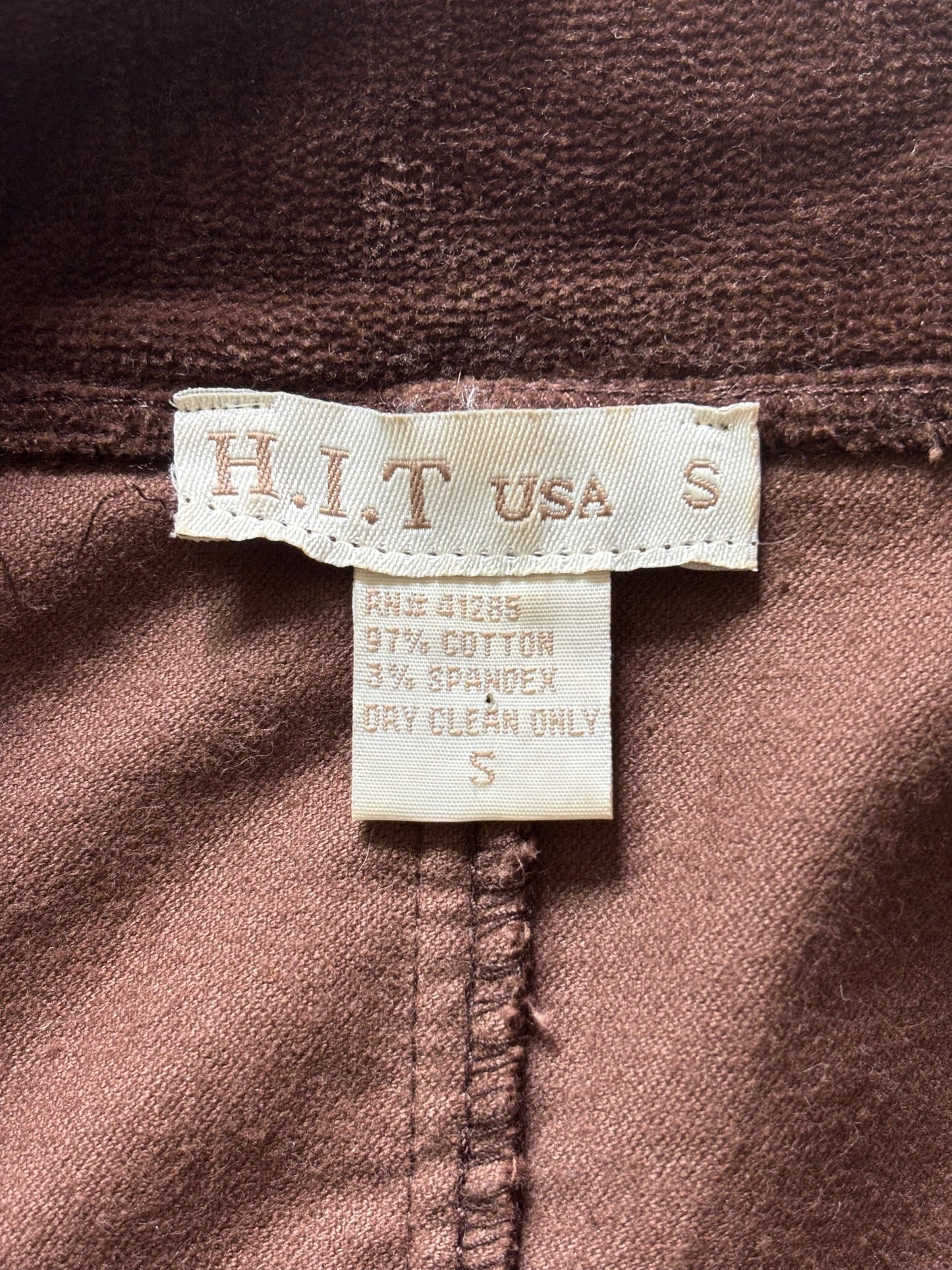 00s embroidered brown cotton velvet blazer