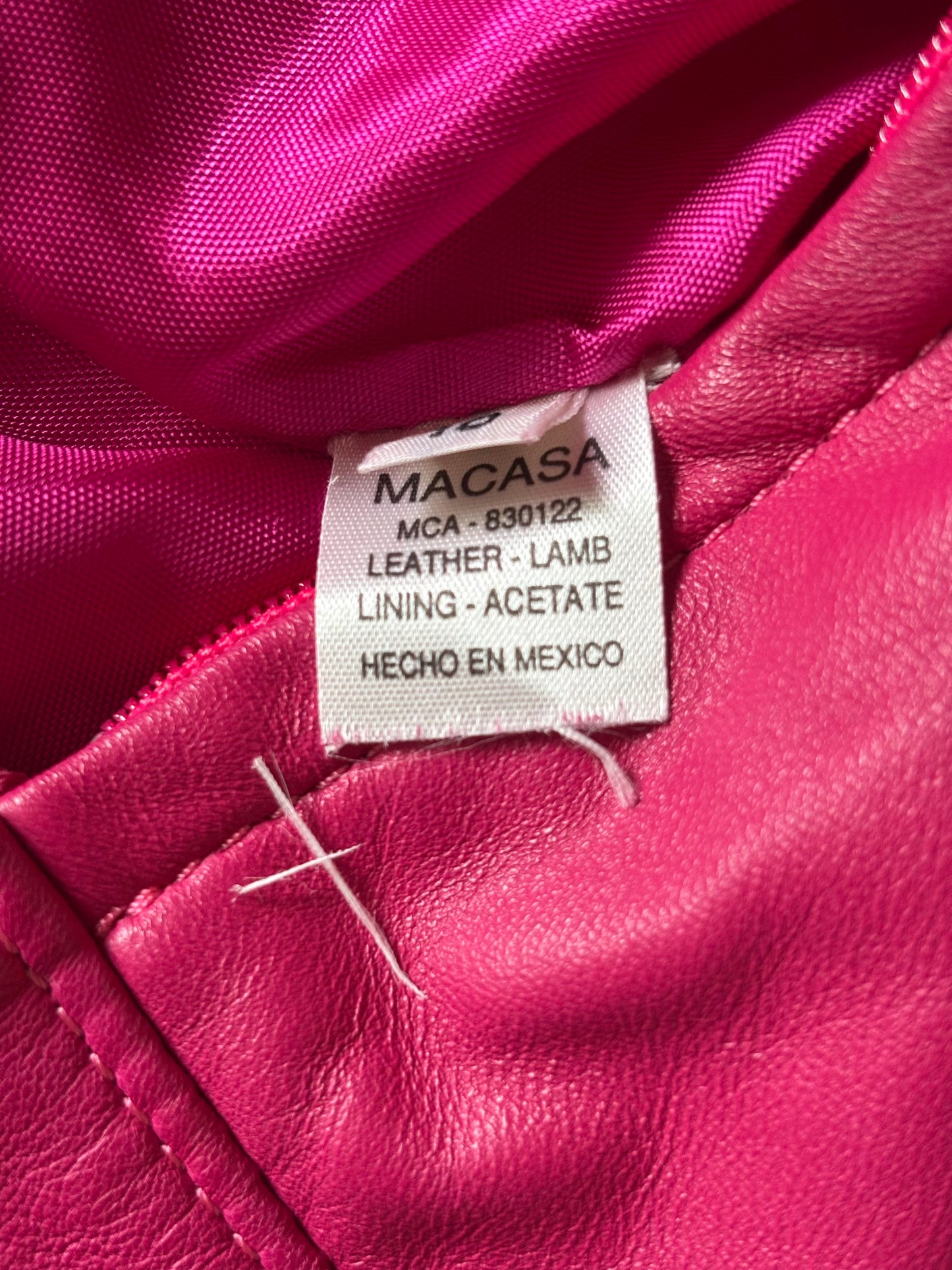 Hot pink lamb leather mini skirt