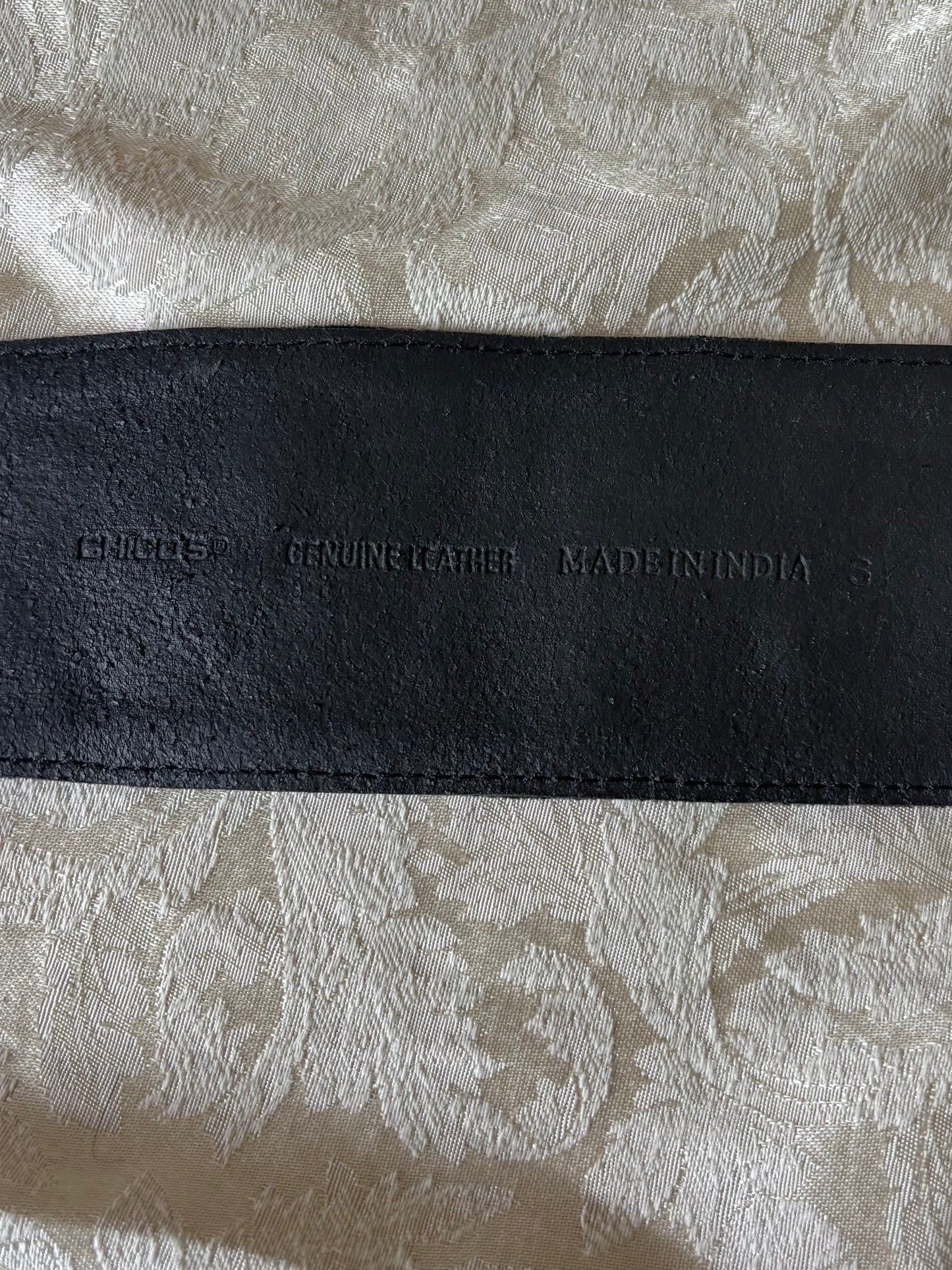 Vintage Chico's statement leather metal embellished belt