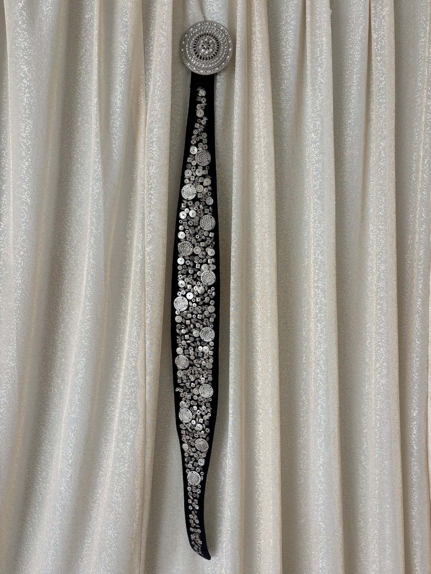 Vintage Chico's statement leather metal embellished belt