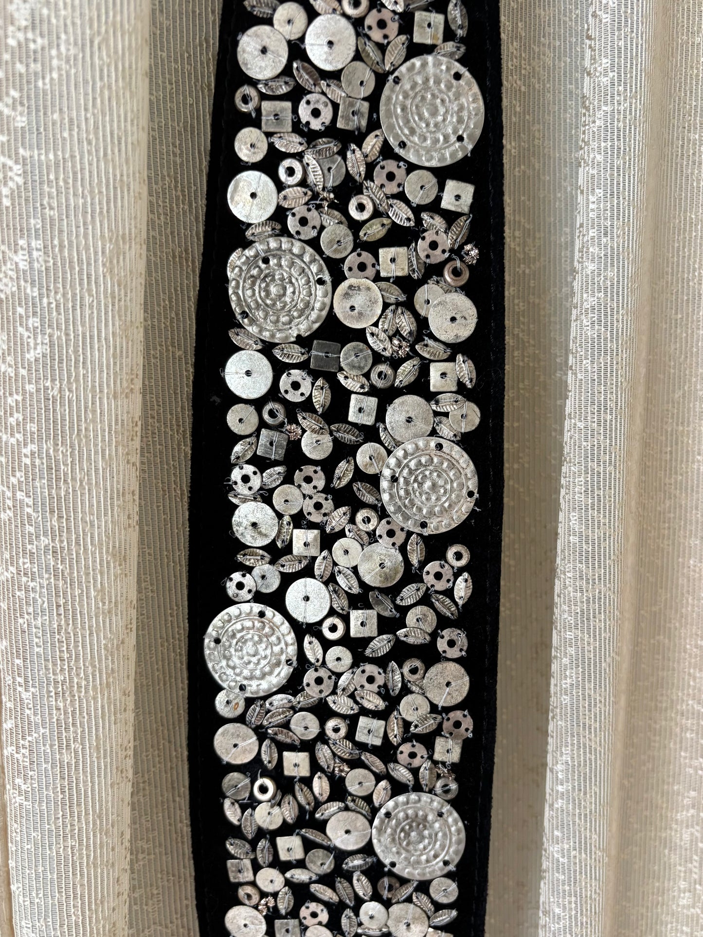 Vintage Chico's statement leather metal embellished belt