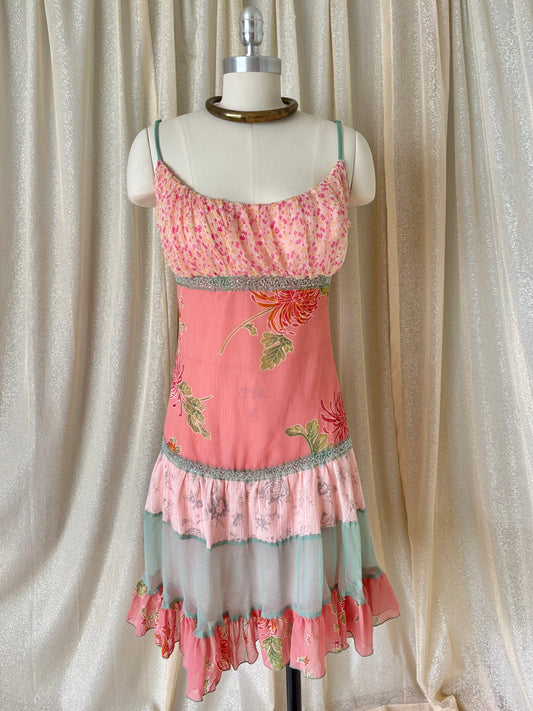 90s floral beaded fairy dress