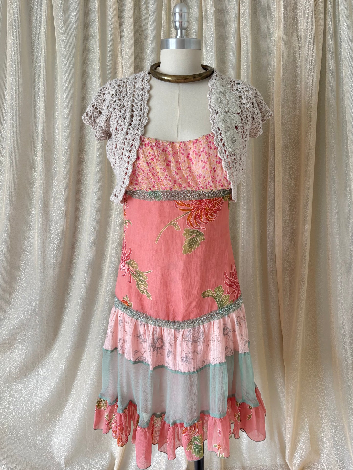 90s floral beaded fairy dress