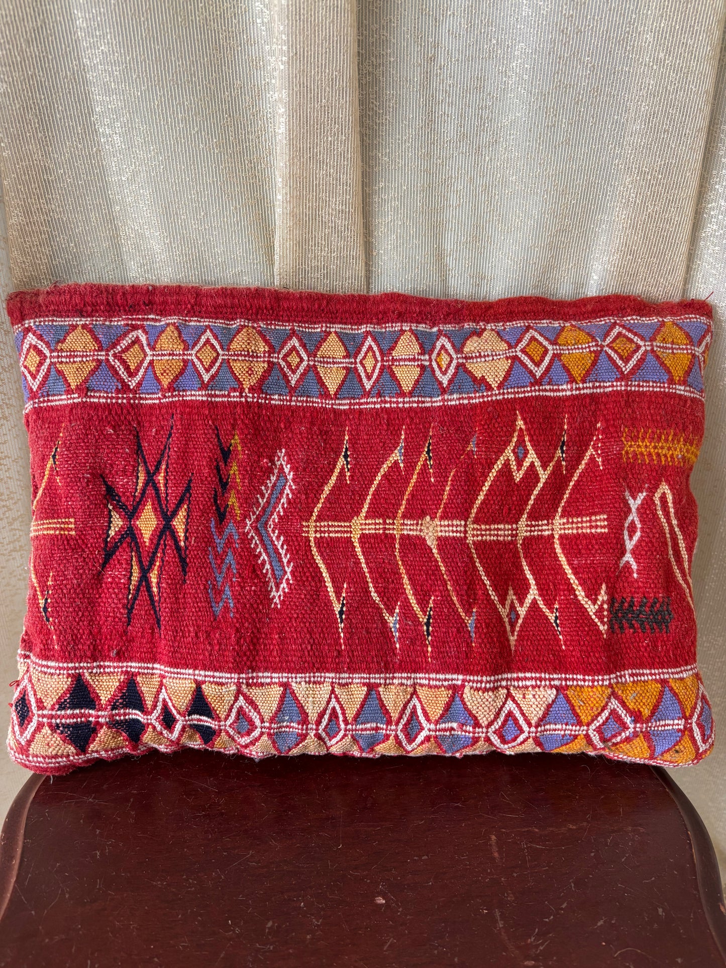 Vintage handmade wool Turkish kilim textile clutch