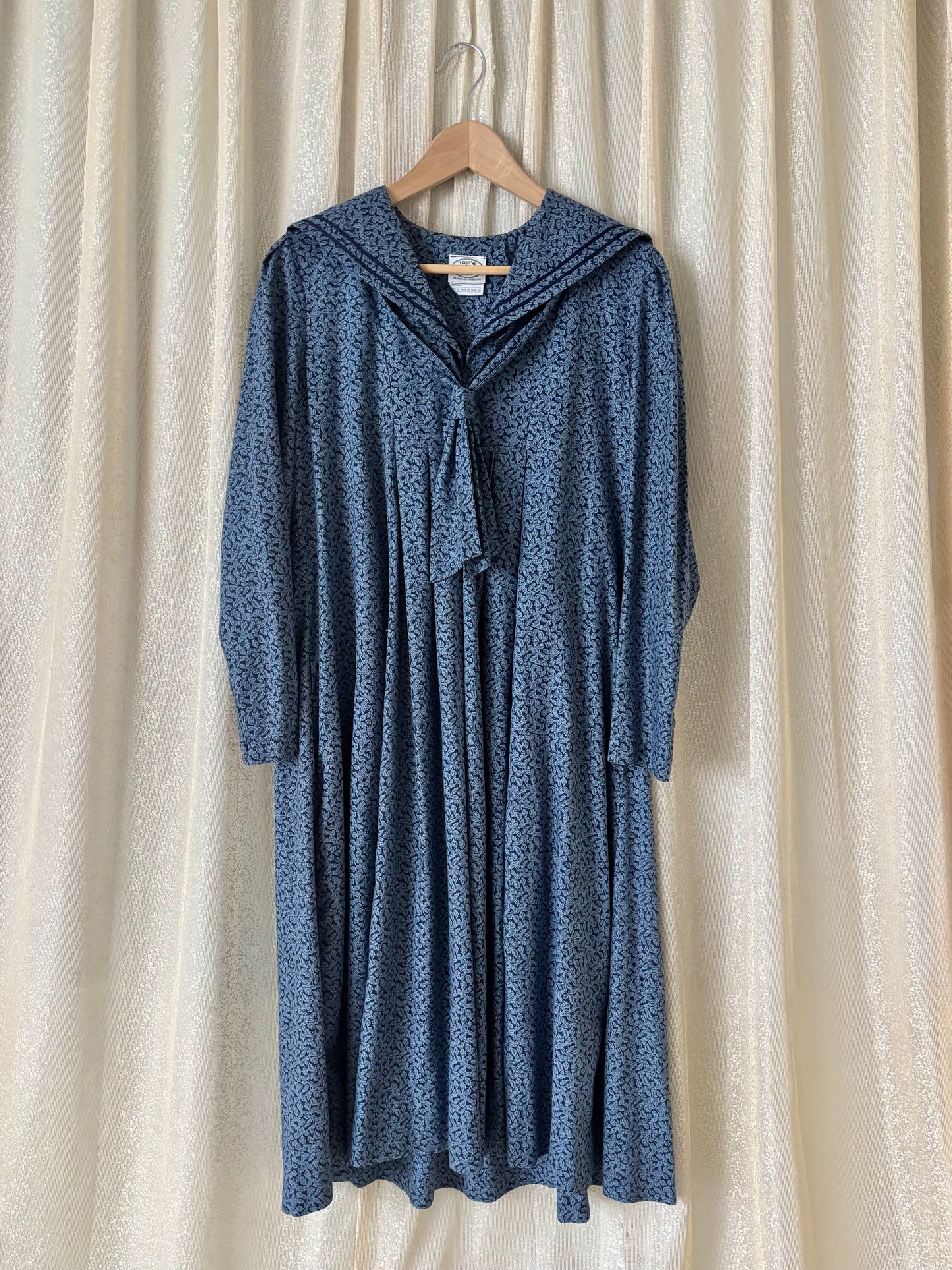 80s Laura Ashley cotton sailor collar dress