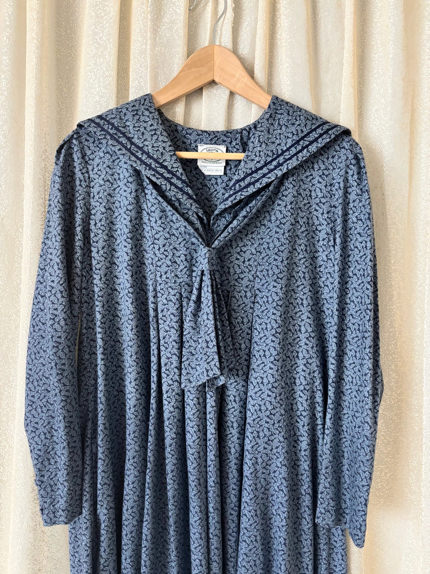 80s Laura Ashley cotton sailor collar dress