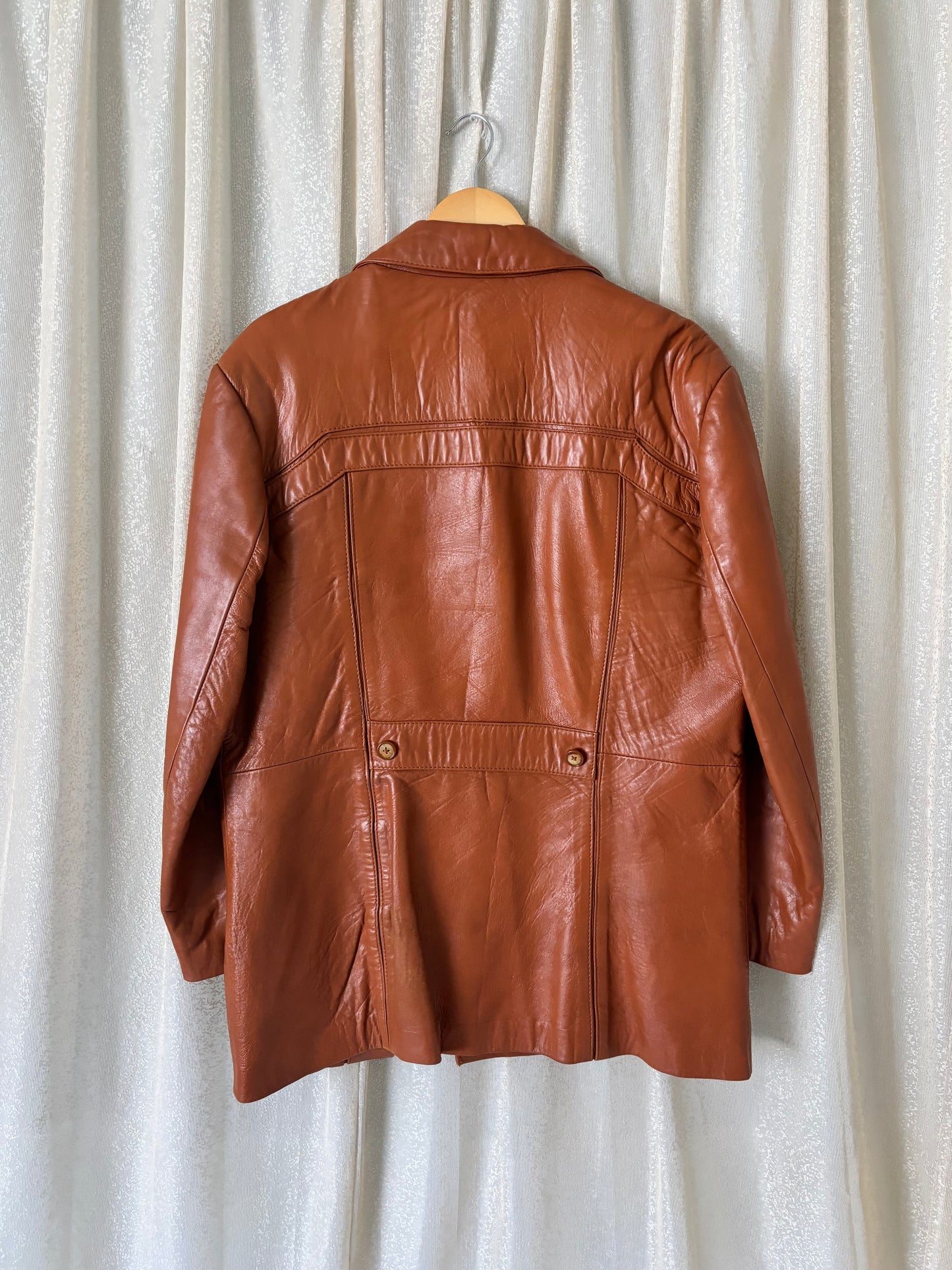 70s Golden Collection by Raffaelo brown leather jacket