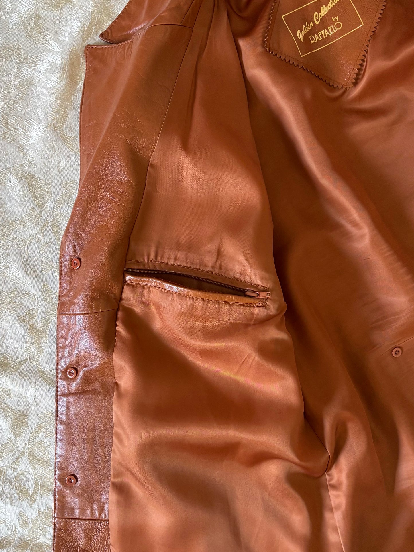 70s Golden Collection by Raffaelo brown leather jacket