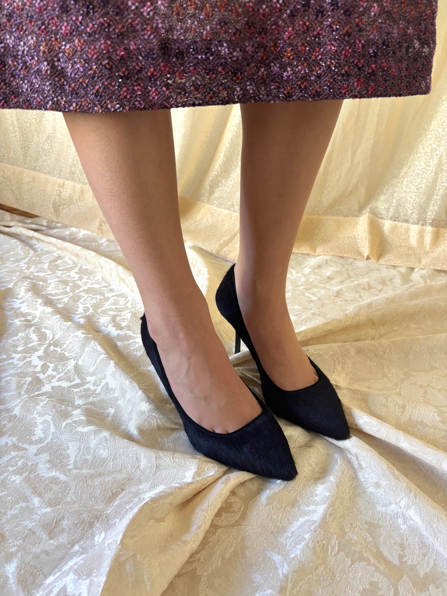 Pierre Hardy purple pony hair heels