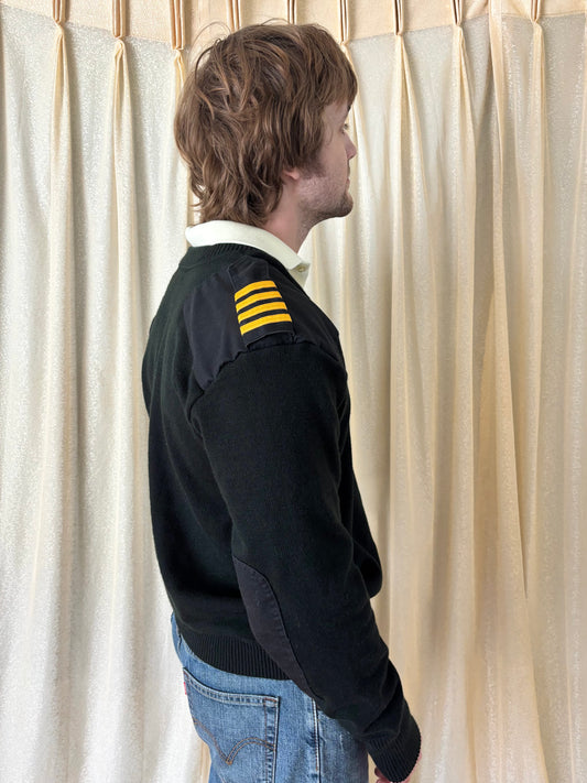 Acrylic pilot epaulet sweater