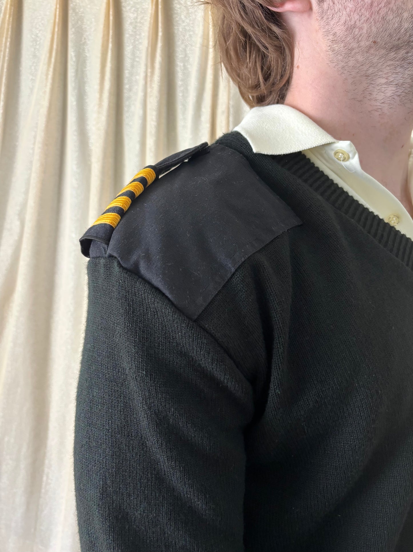 Acrylic pilot epaulet sweater