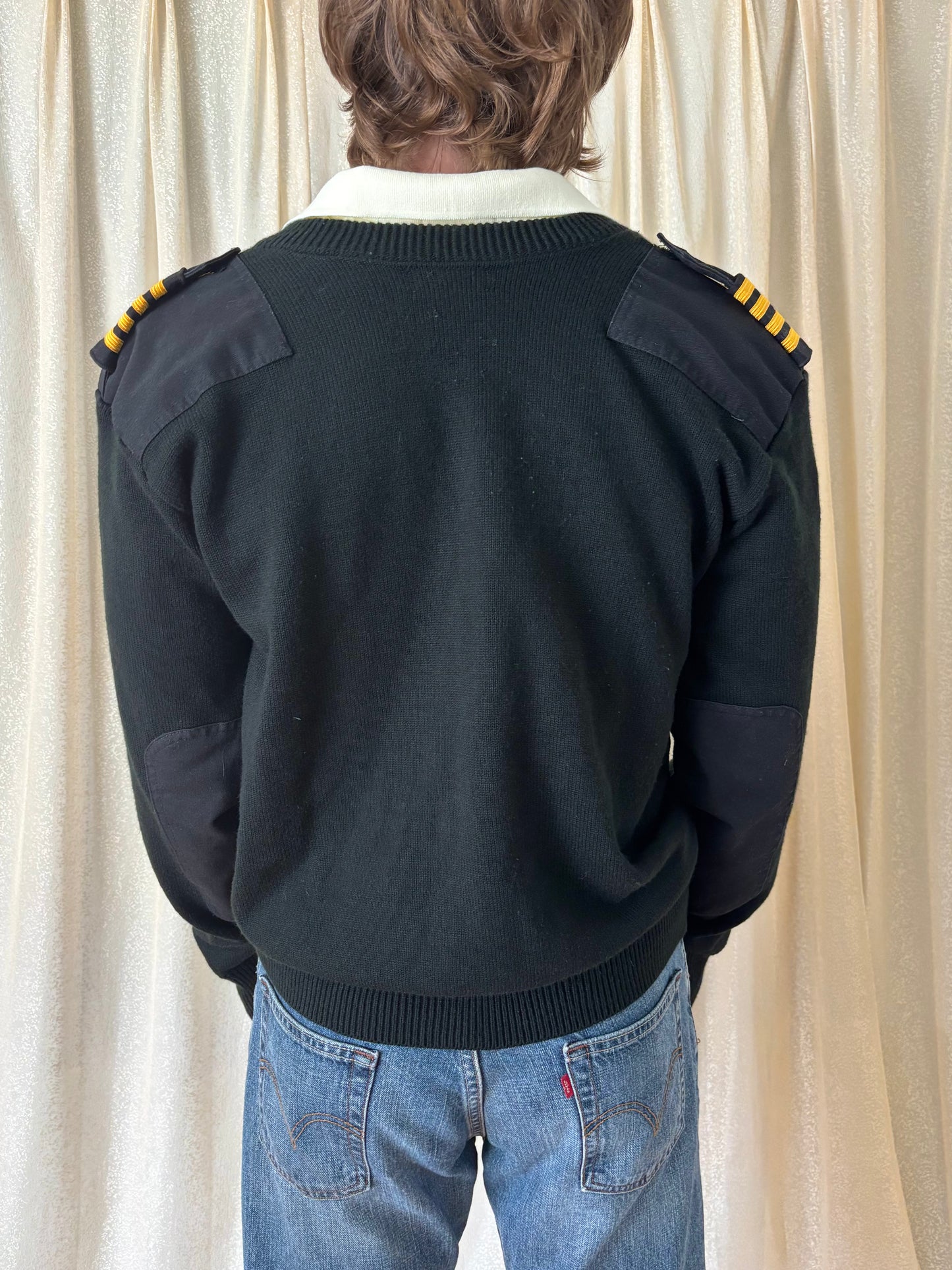 Acrylic pilot epaulet sweater