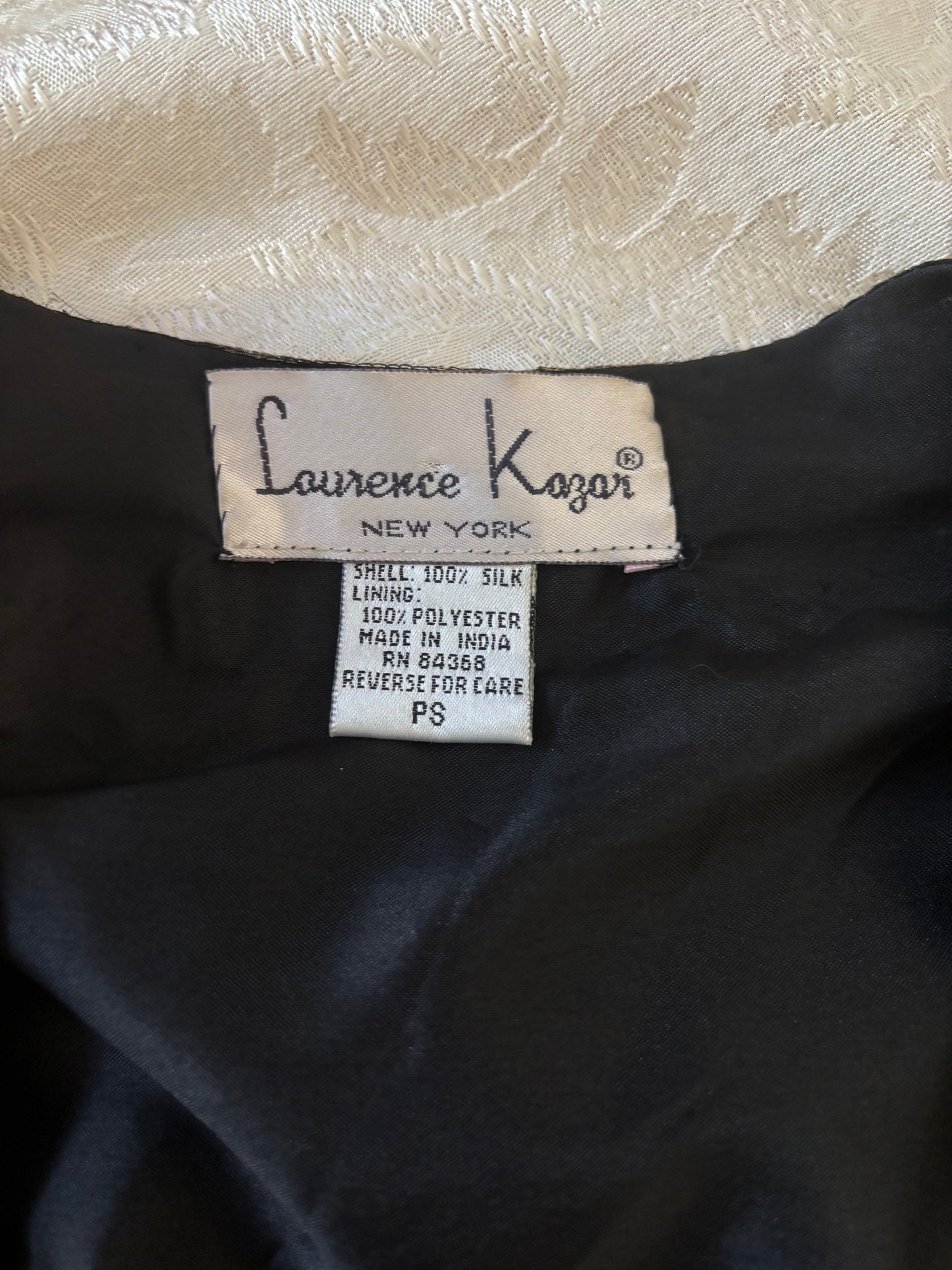 80s Laurence Kazar silk embroidered bolero
