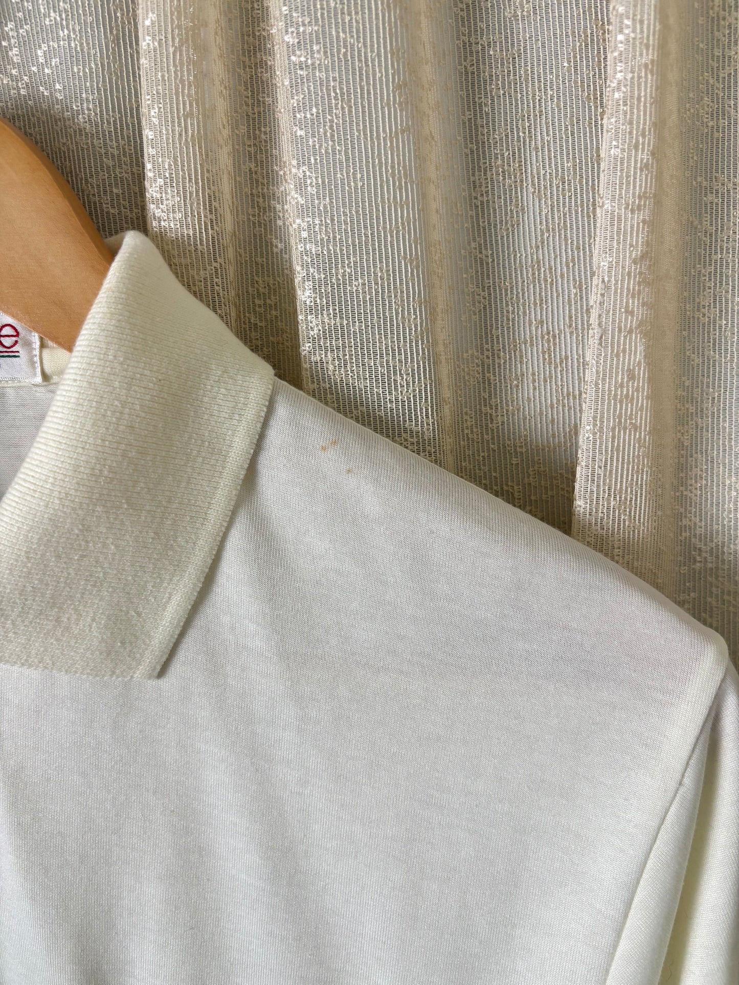 80s/90s geometric cream polo