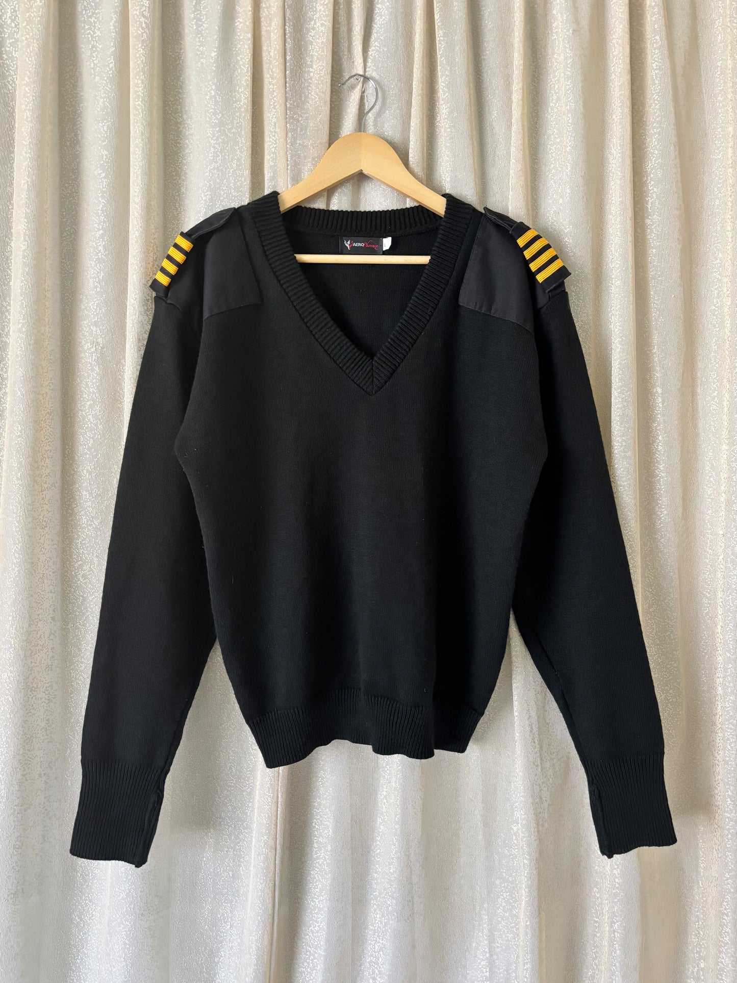 Acrylic pilot epaulet sweater