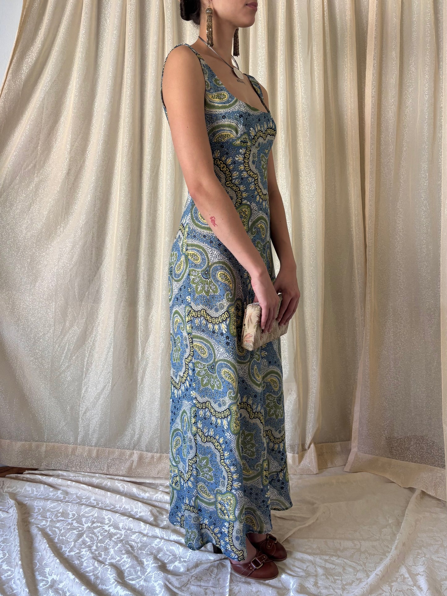 90s BCBG paisley print maxi dress
