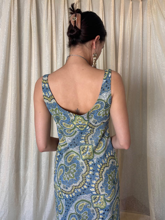 90s BCBG paisley print maxi dress