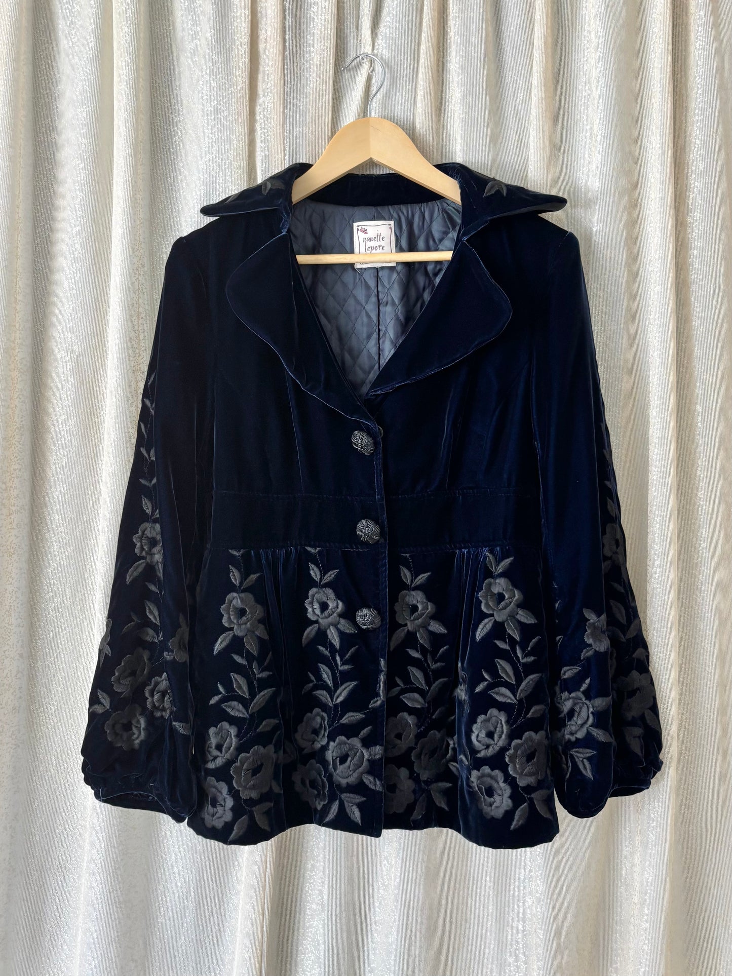 90s/00s Nanette Lepore velvet embroidered jacket