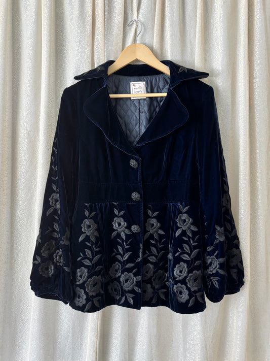 90s/00s Nanette Lepore velvet embroidered jacket