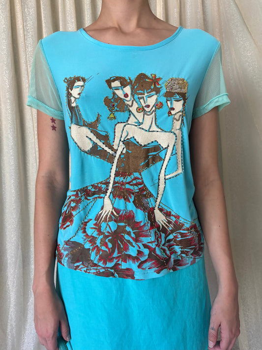 Caché four beaded ladies top