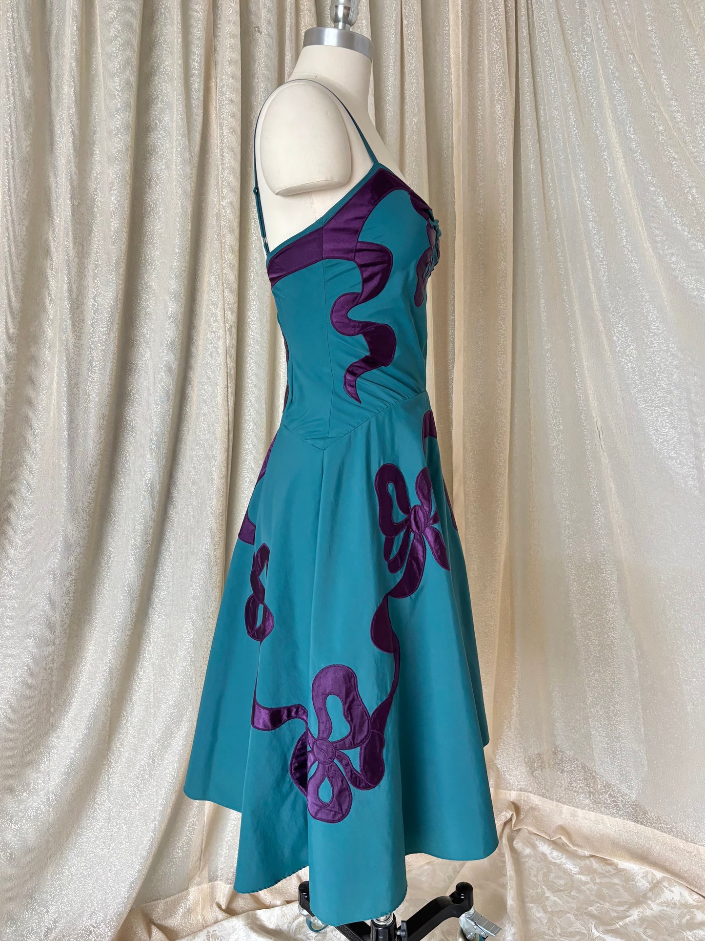 Rare 90s/00s Betsey Johnson ribbon appliqué dress