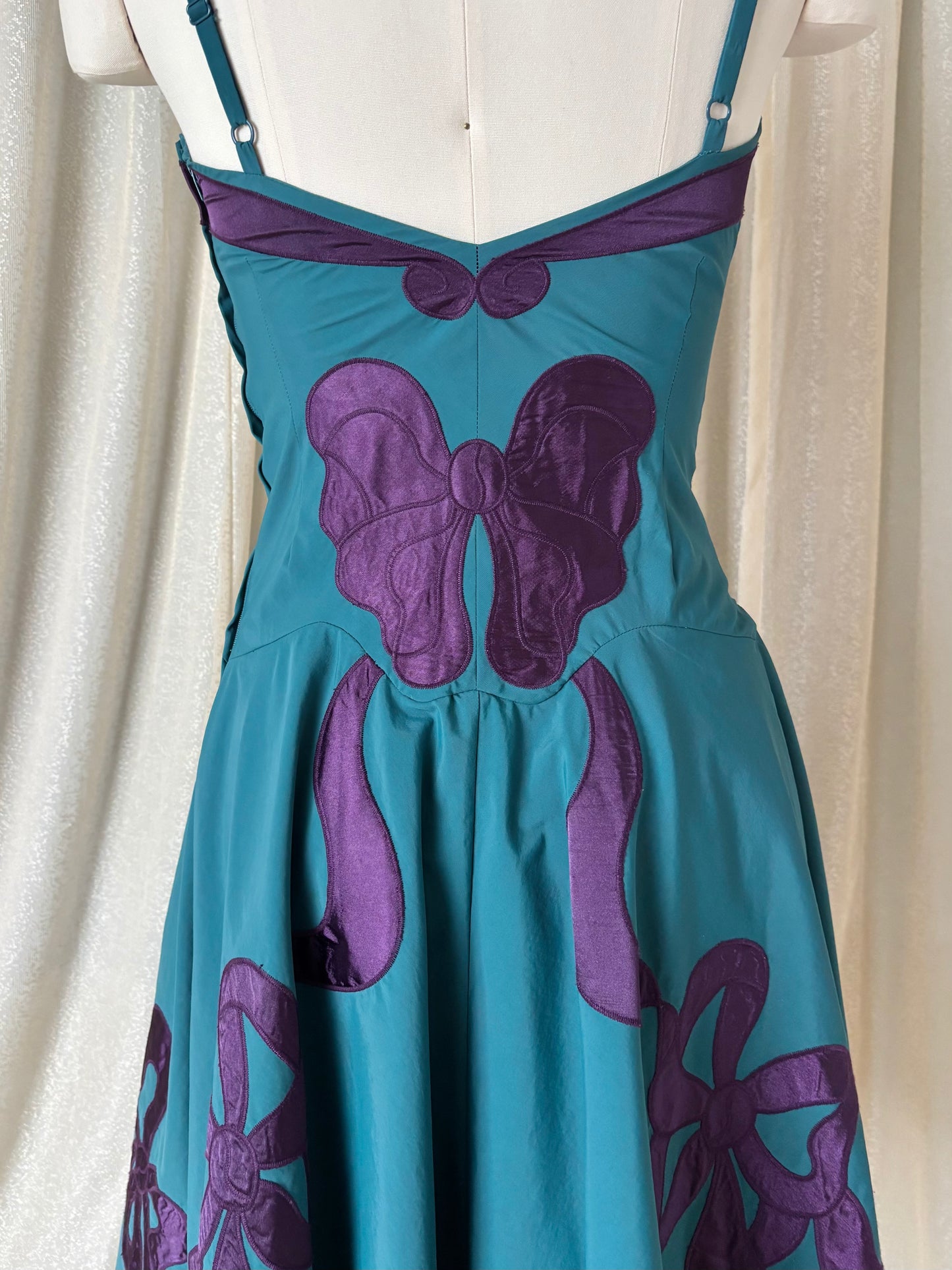 Rare 90s/00s Betsey Johnson ribbon appliqué dress