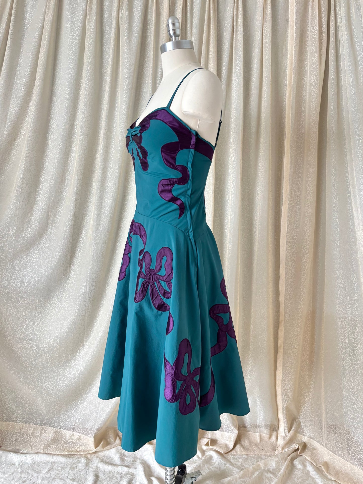 Rare 90s/00s Betsey Johnson ribbon appliqué dress
