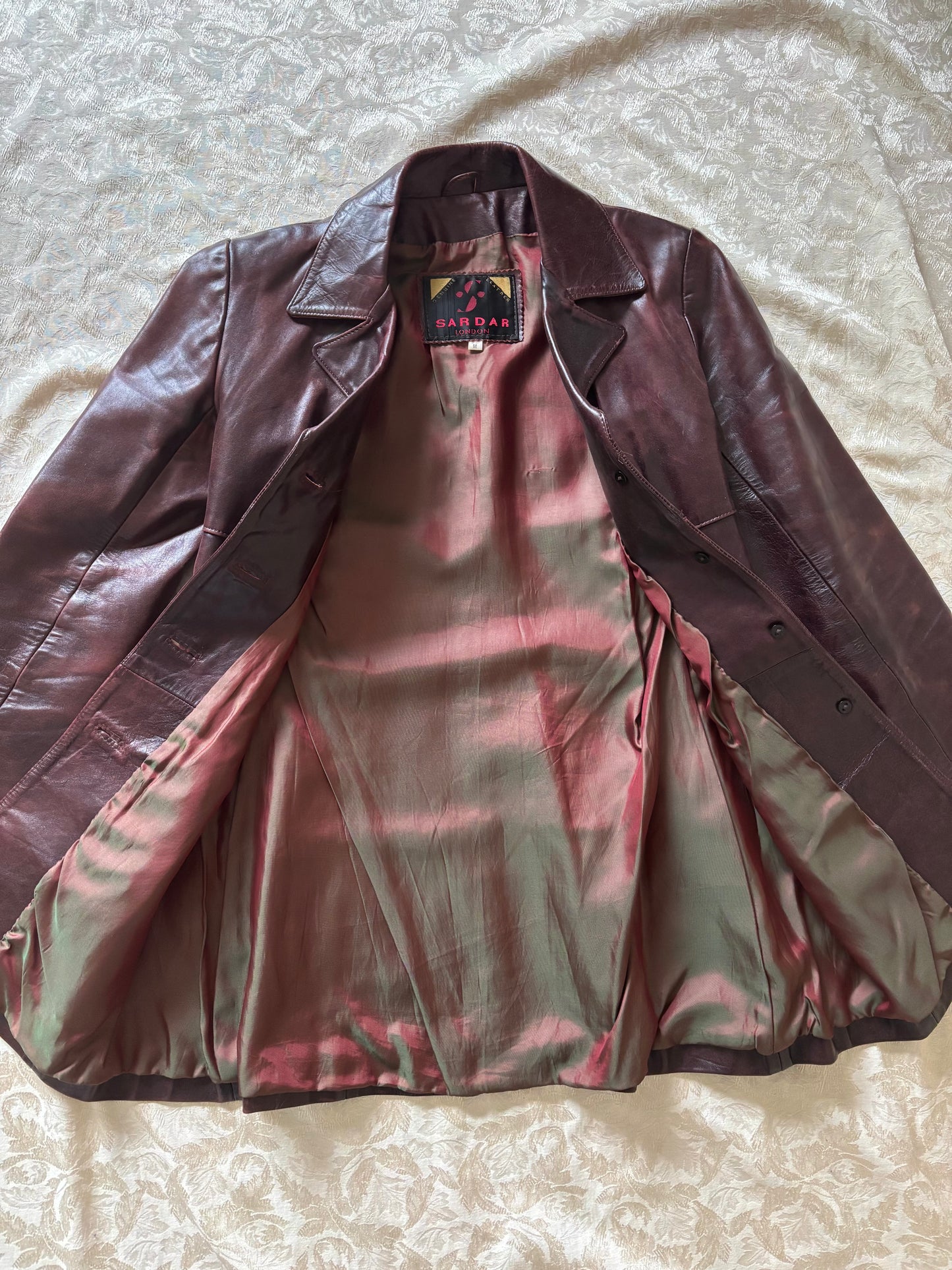 80s burgundy leather jacket
