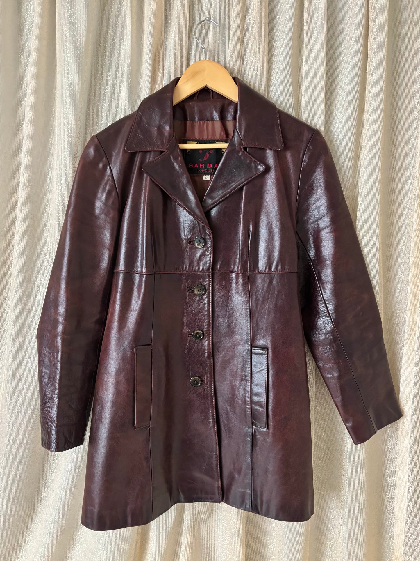 80s burgundy leather jacket
