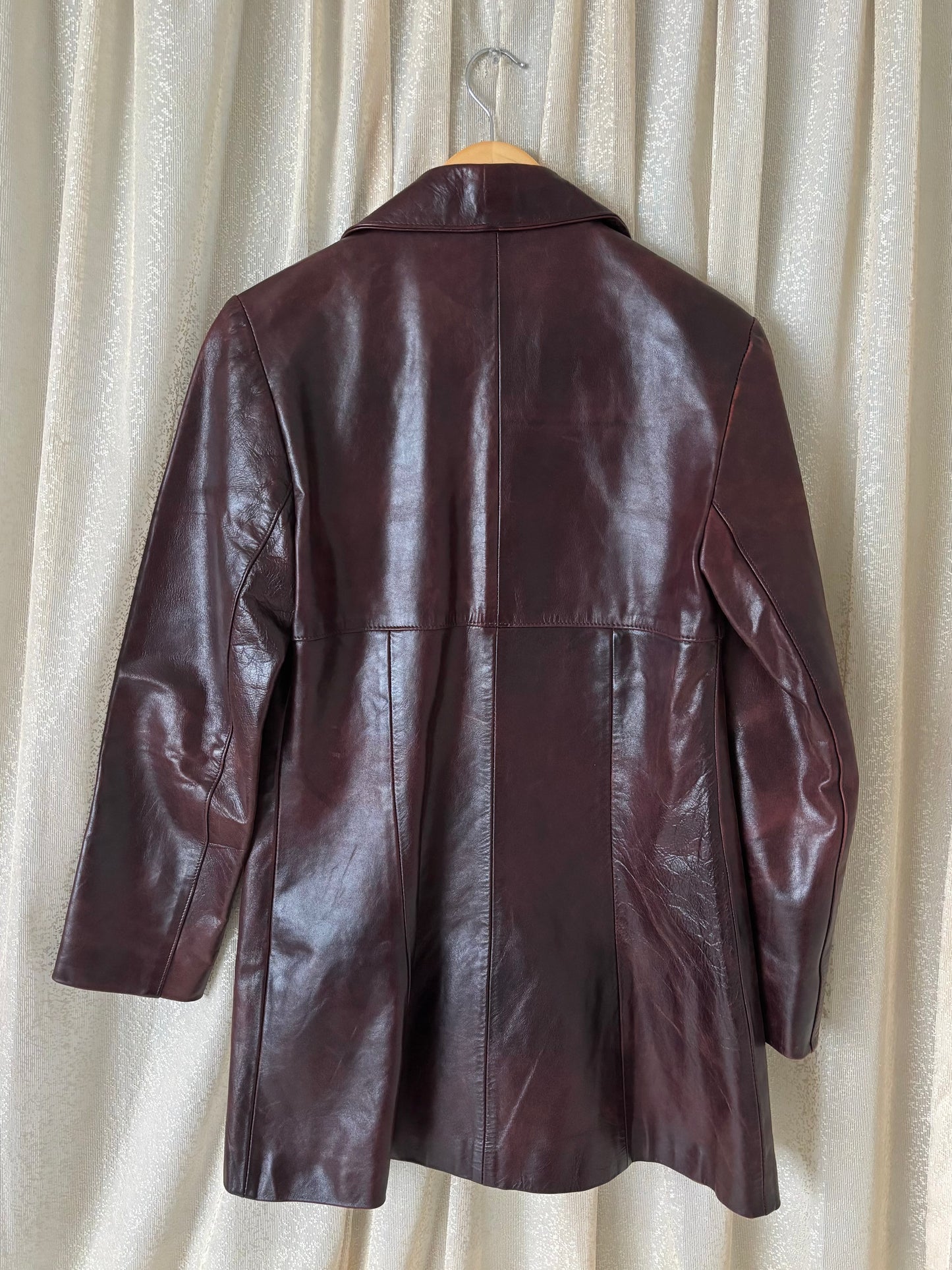 80s burgundy leather jacket