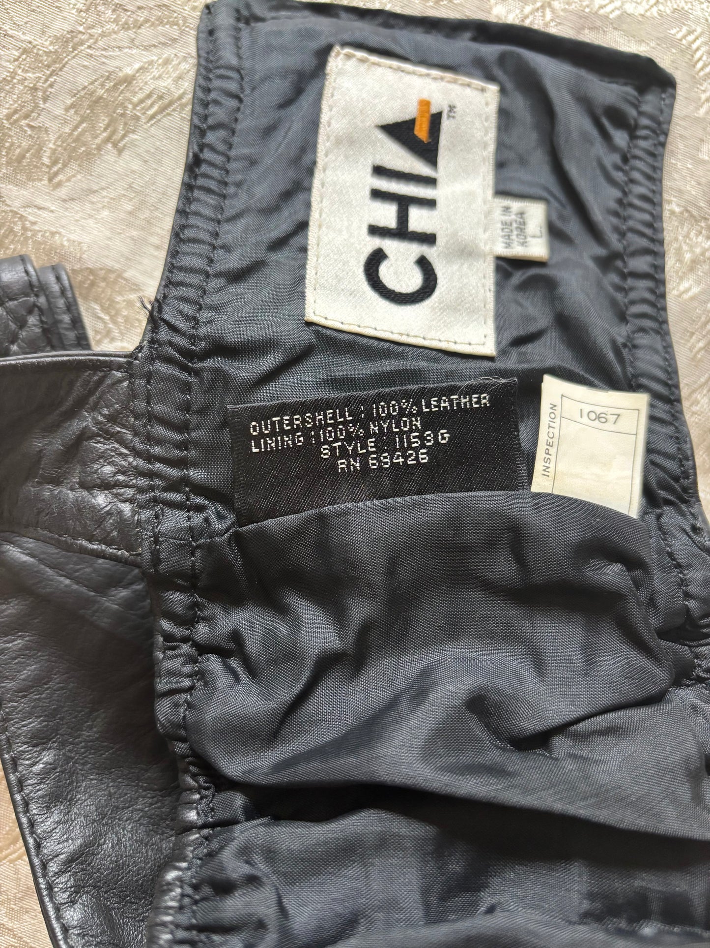 80s Chia leather moto bustier top
