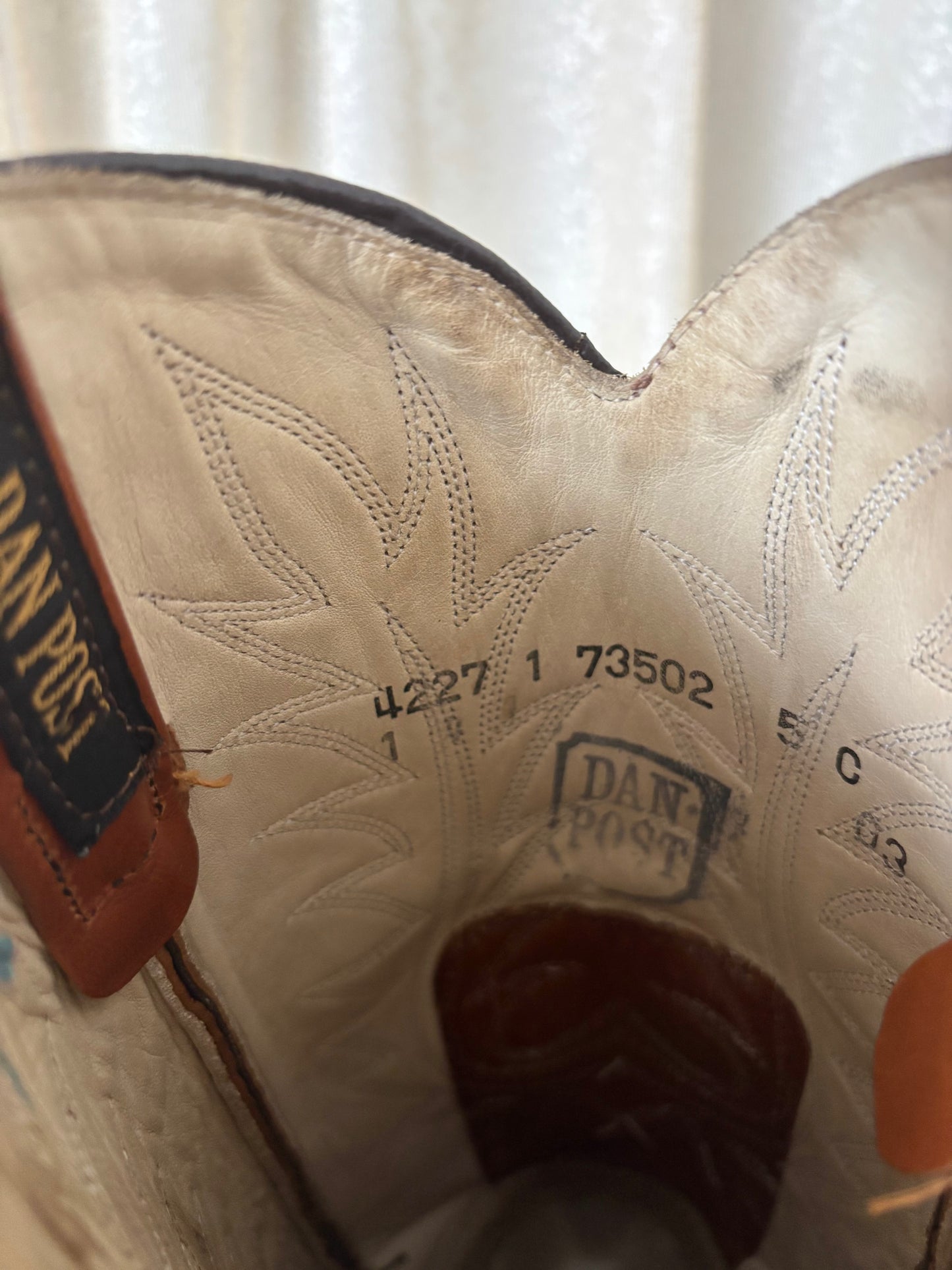 Vintage Dan Post brown leather Western boots