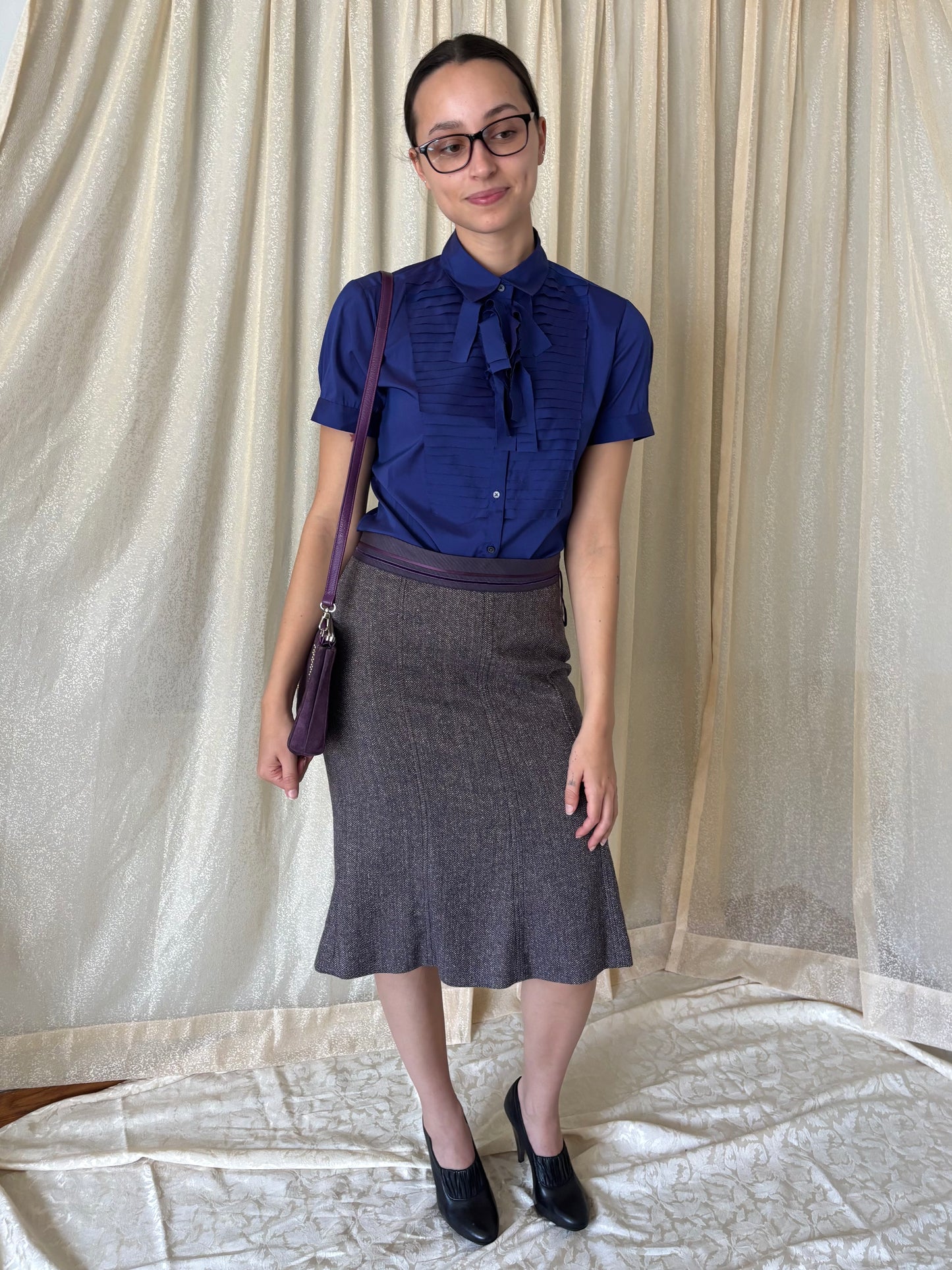 Schumacher purple wool skirt