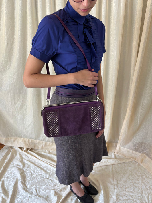 Italian studded suede bag
