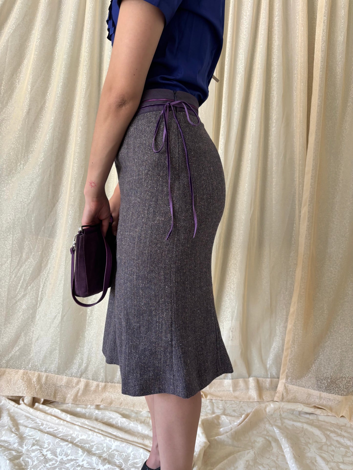 Schumacher purple wool skirt
