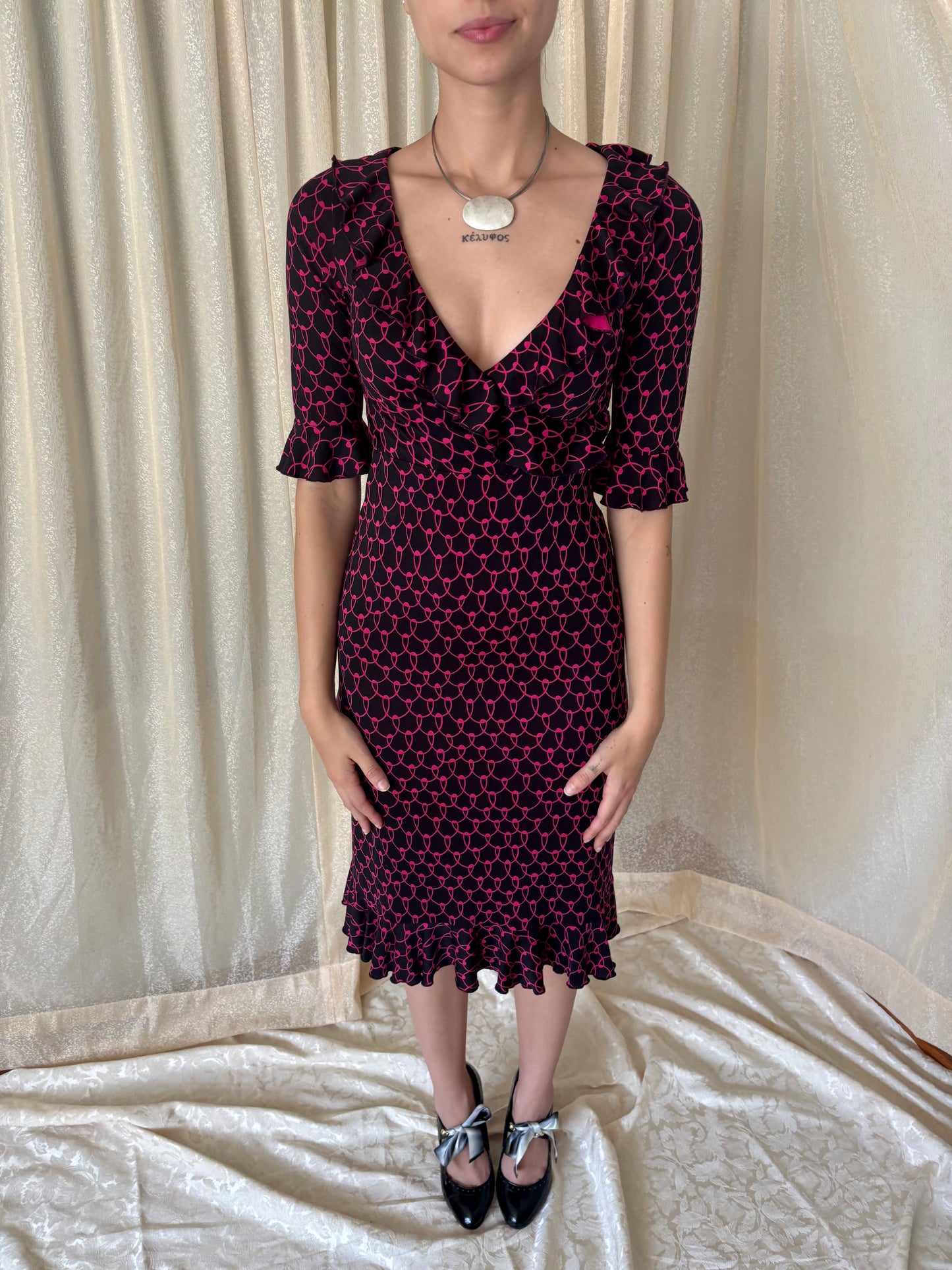 Diane von Furstenberg silk loop print dress