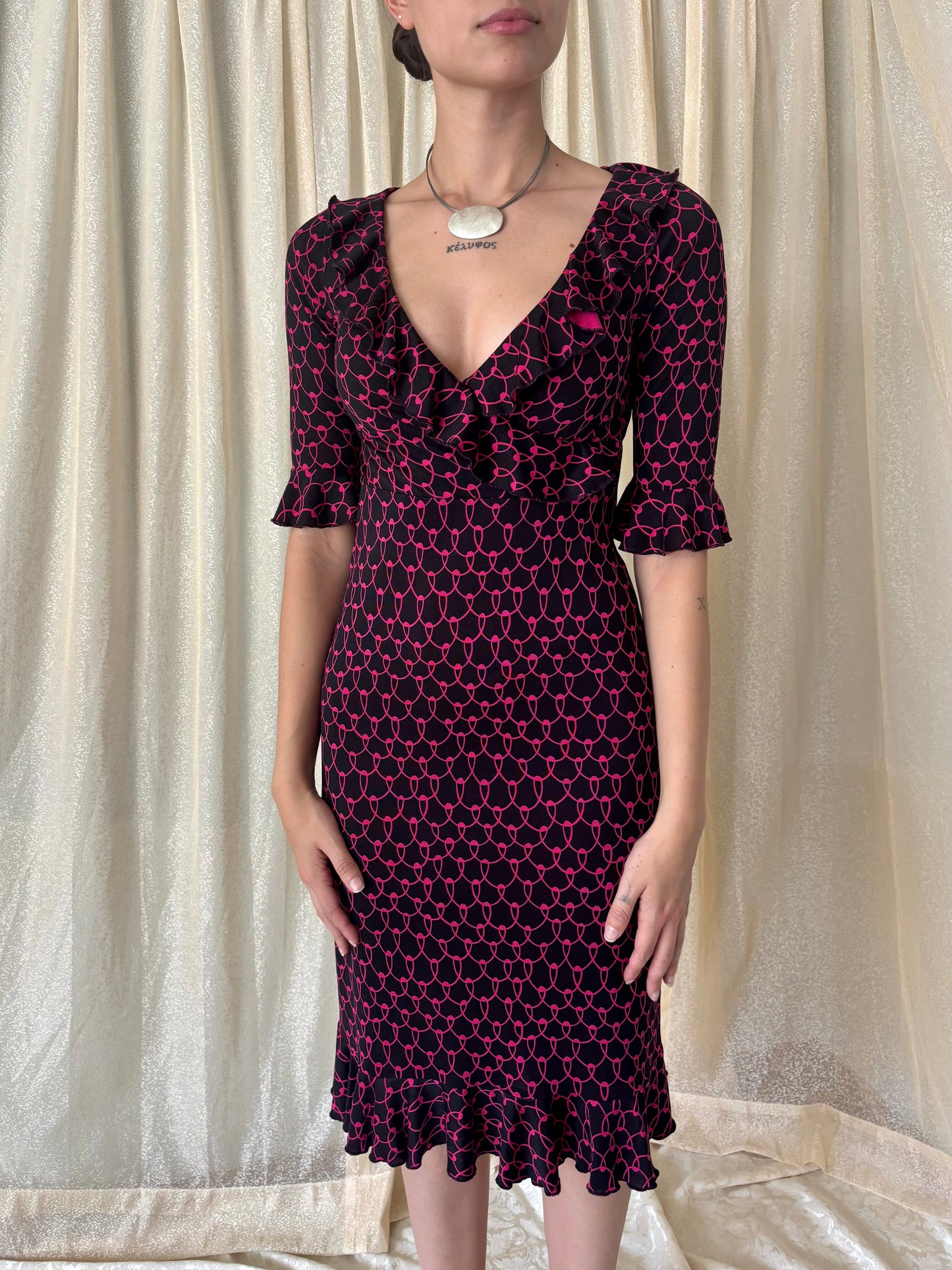 Diane von Furstenberg silk loop print dress