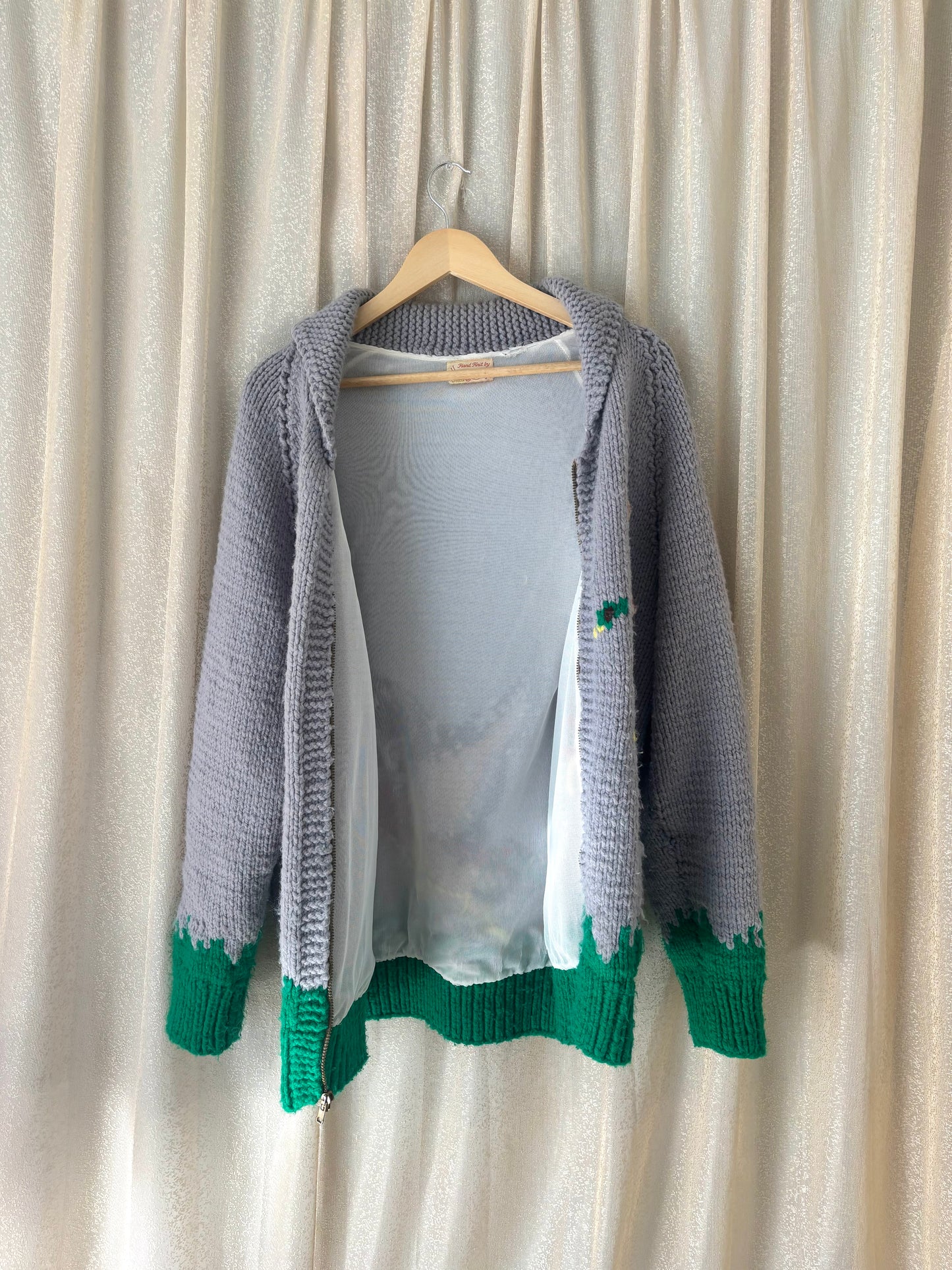 Vintage hand knit Cowichan-style duck sweater