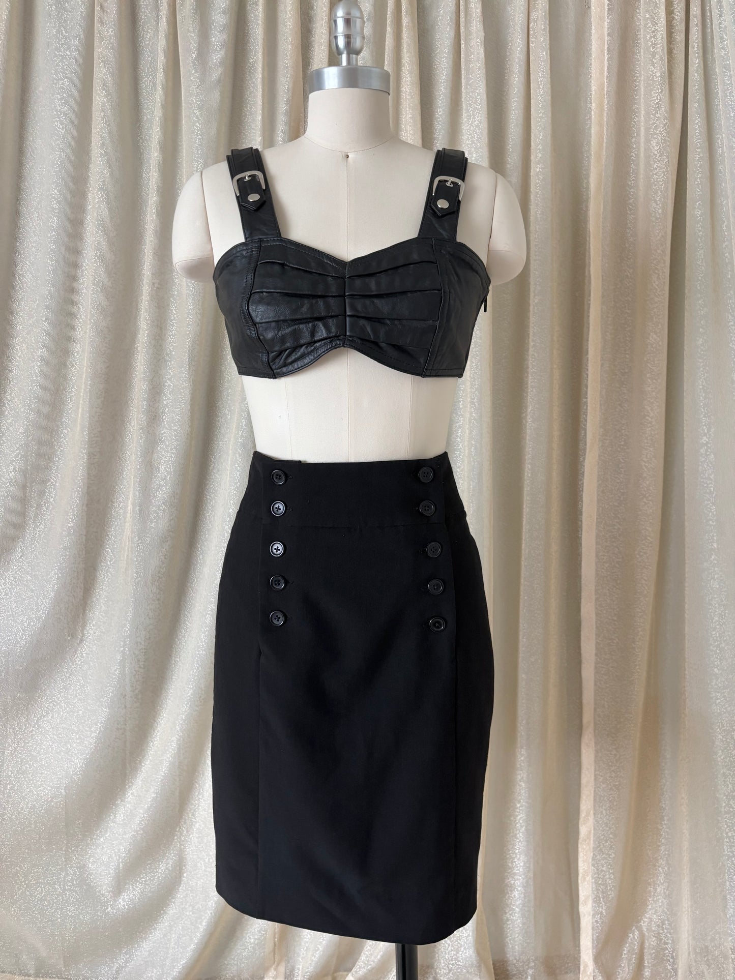 Vintage sailor-style pencil skirt