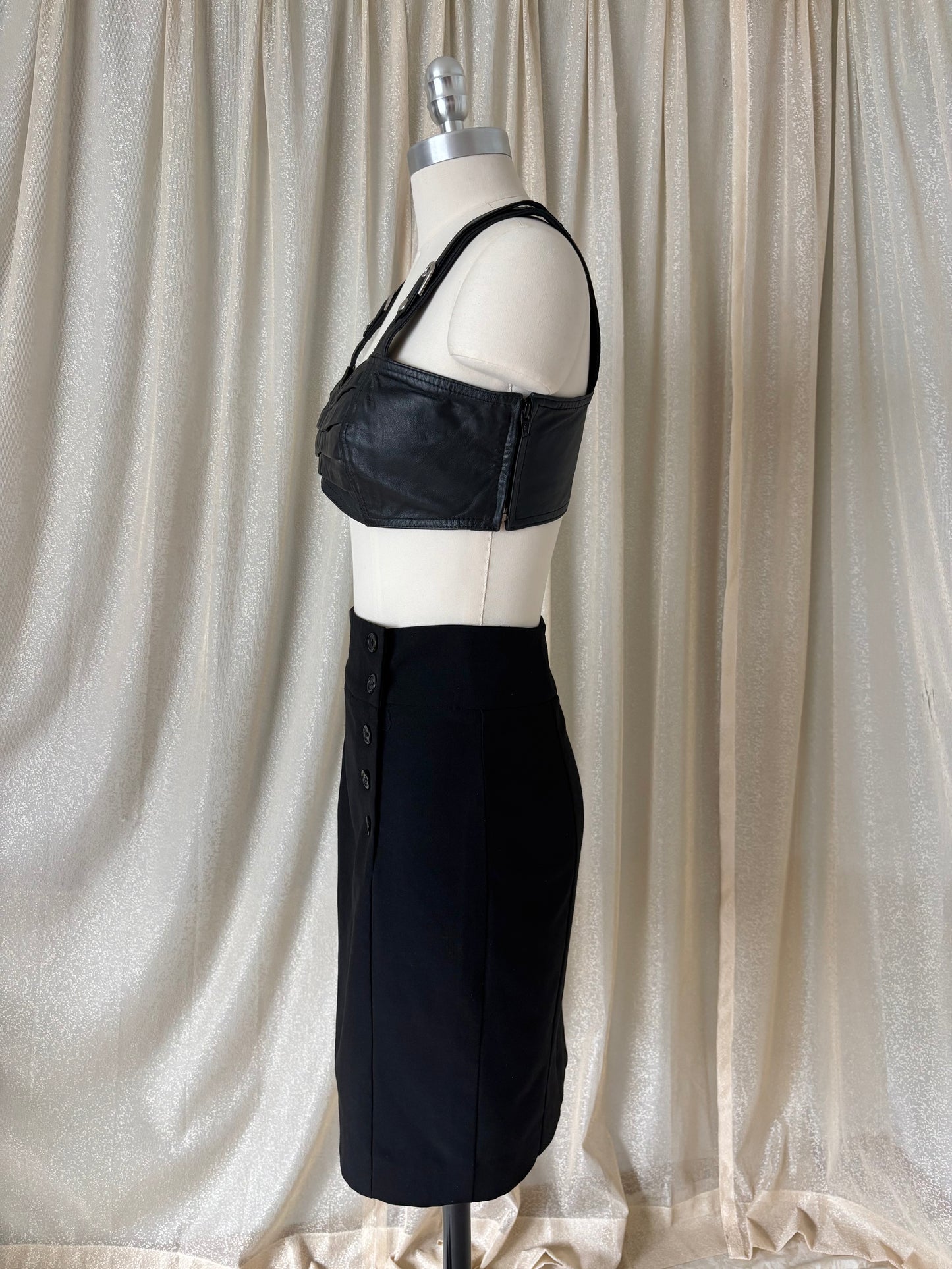 Vintage sailor-style pencil skirt