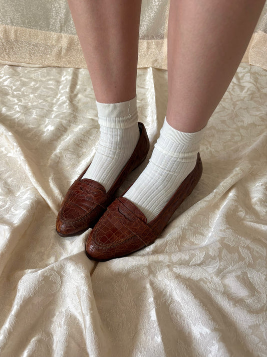 Sesto Meucci crocodile loafers