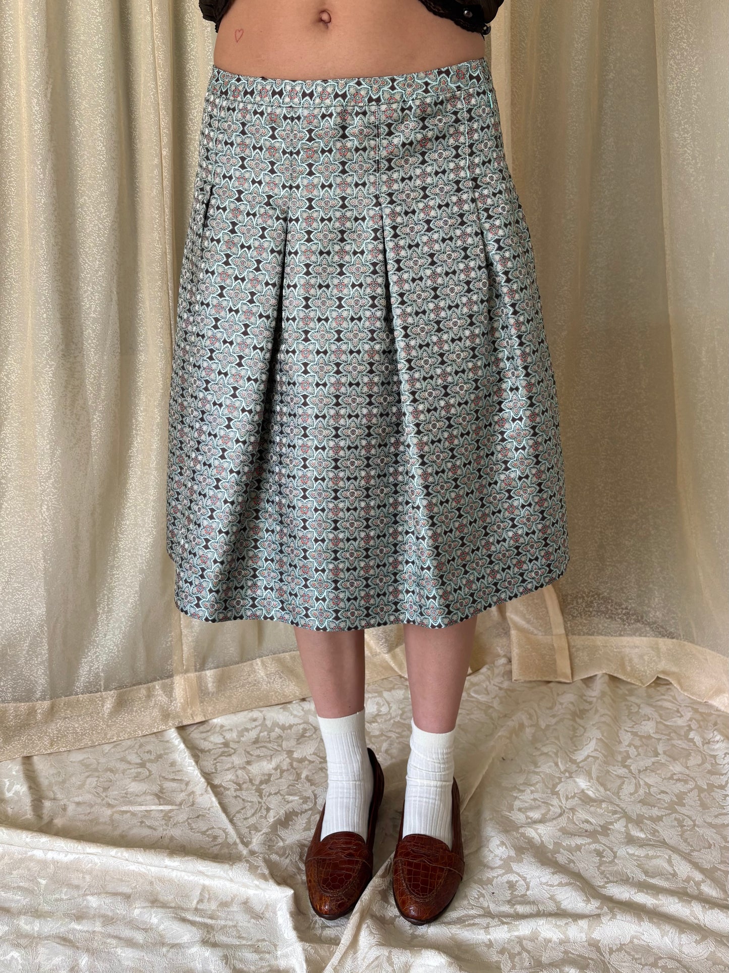 Silk patterned petticoat skirt