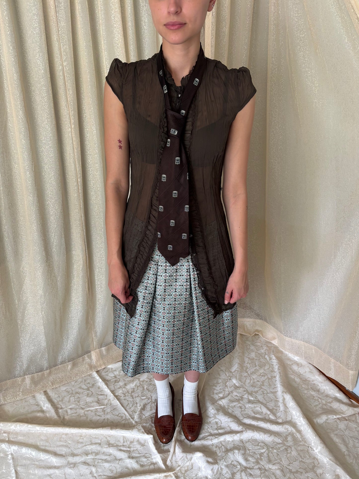 Silk patterned petticoat skirt