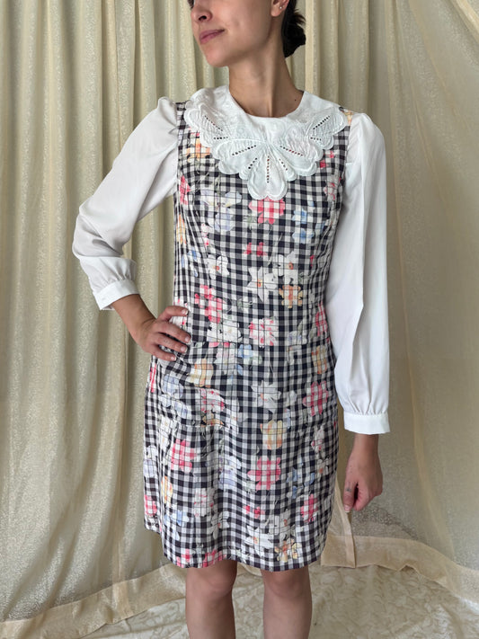 Checkered floral dress