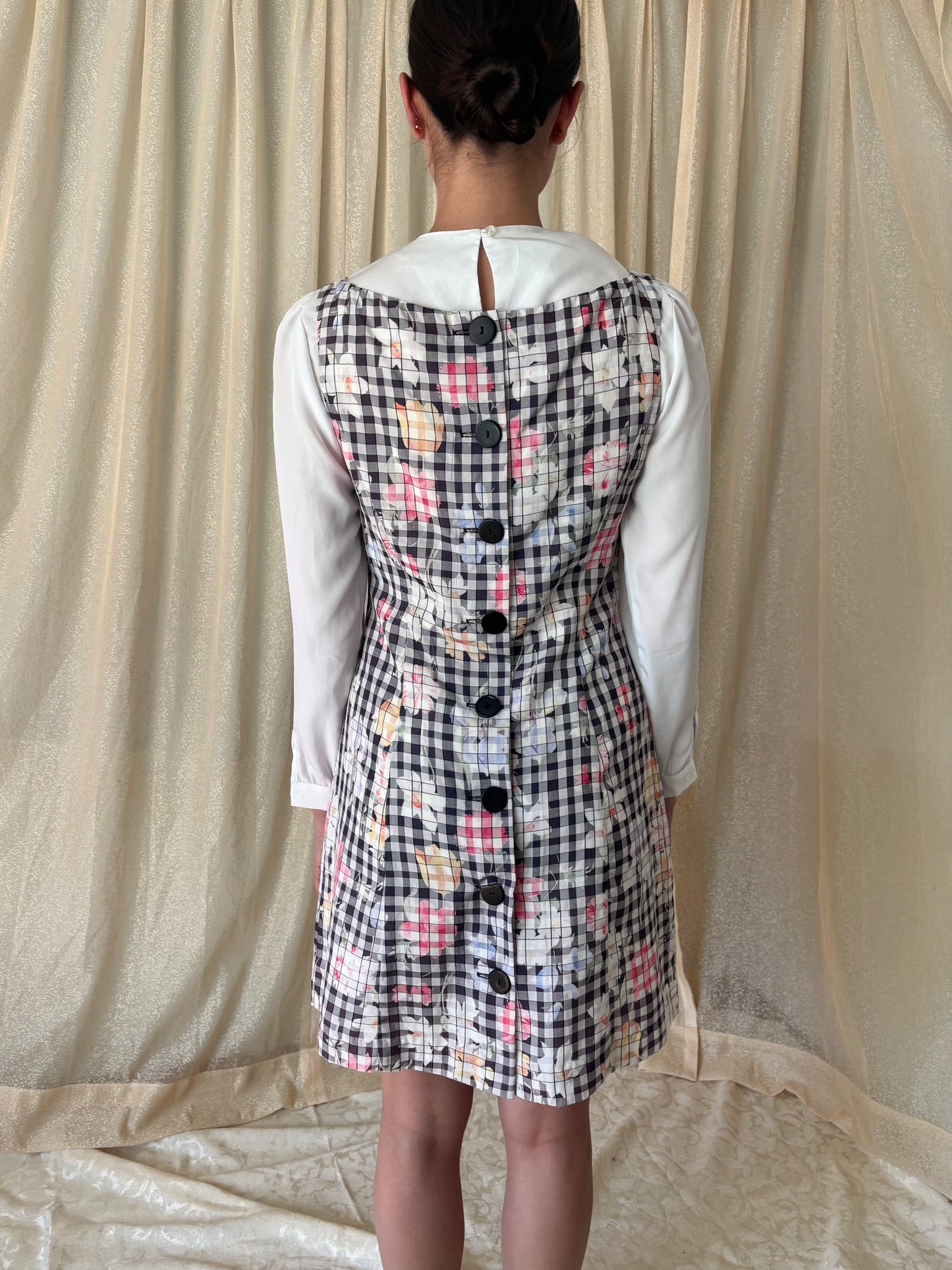 Checkered floral dress