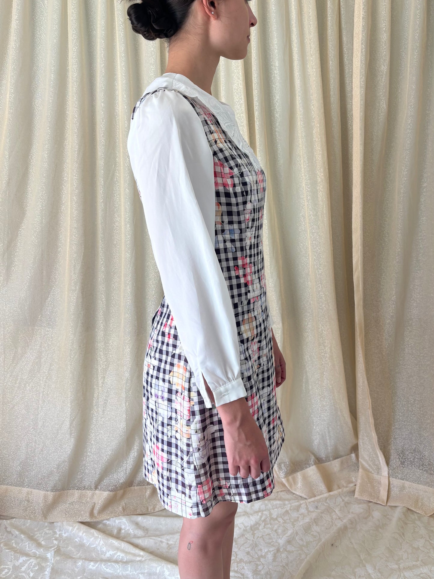 Checkered floral dress